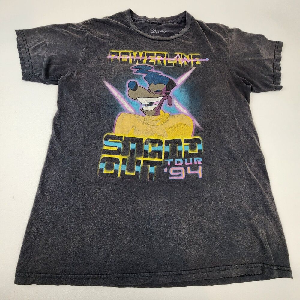 Disney Powerline Stand Out Tour 94 T Shirt Mens M Goofy Movie Graphic Faded